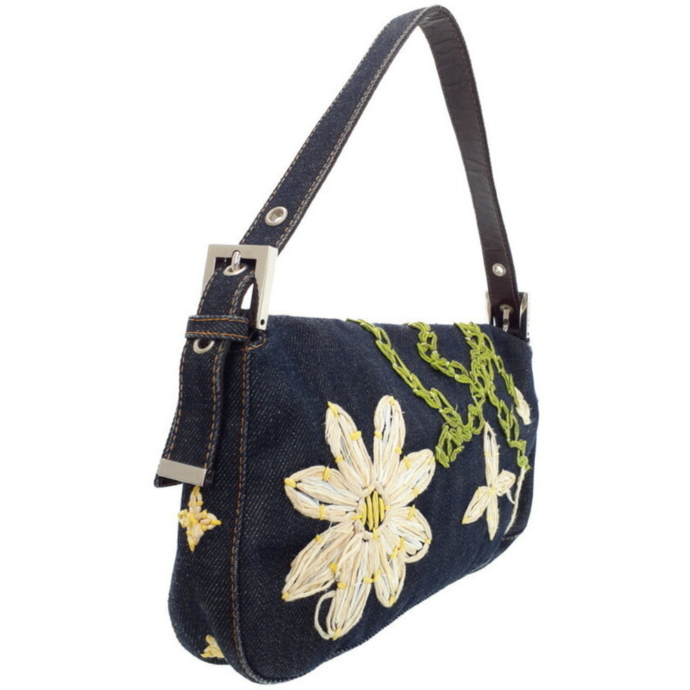 Fendi Bucket Handbag Denim Flower Mamma